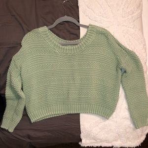 TOBI cropped mint green sweater
